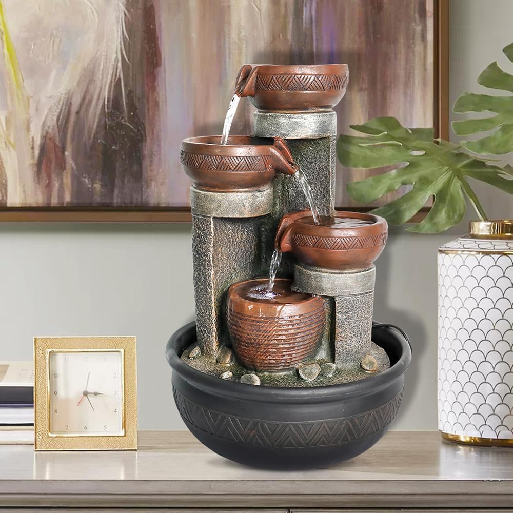 Agoodping Relaxation Desktop Waterfall Fountain 